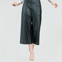 Liquid Leather™ - Sheen Front Pocket Gaucho Pant - Black