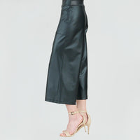 Liquid Leather™ - Sheen Front Pocket Gaucho Pant - Black