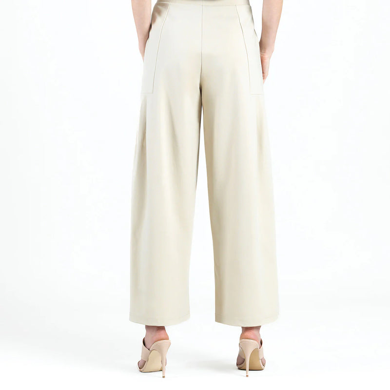 Pleated Wide Leg Pocket Pant - Khaki