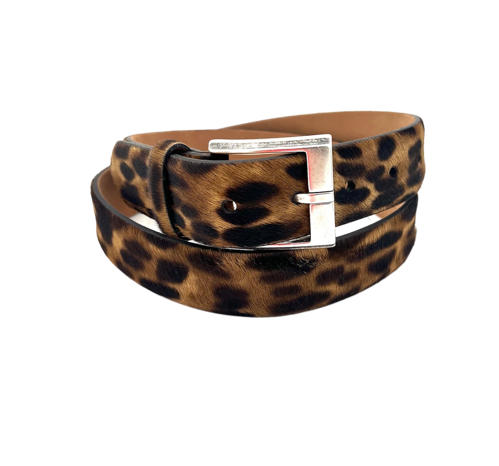 Leopard calf hair belt best sale