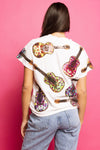 WHITE MULTI GUITARS TEE