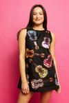 BLACK MULTI GUITARS COTTON TANK DRESS