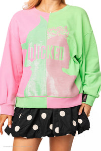 Wicked X Queen of Sparkles Elphaba & Glinda Colorblock Sweatshirt Queen of Sparkles