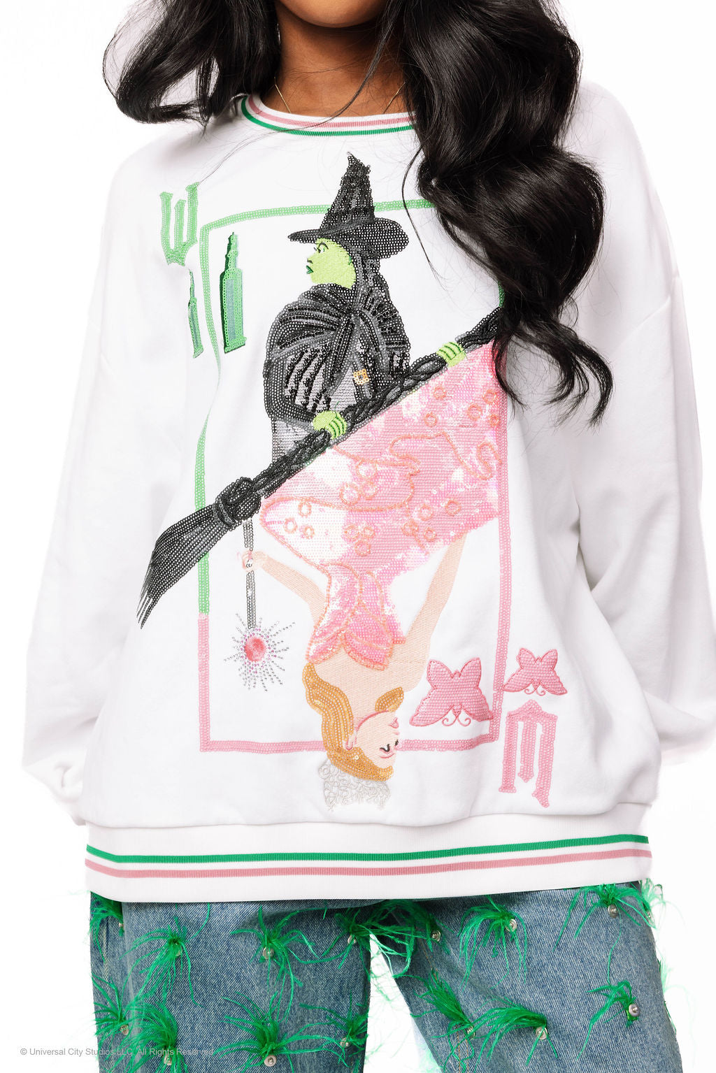 Wicked X Queen of Sparkles Elphaba & Glinda Card Sweatshirt Queen of Sparkles