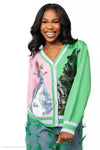 Wicked X Queen of Sparkles Elphaba & Glinda Colorblock Cardigan Queen of Sparkles