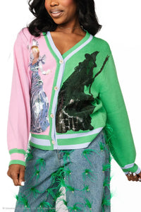 Wicked X Queen of Sparkles Elphaba & Glinda Colorblock Cardigan Queen of Sparkles