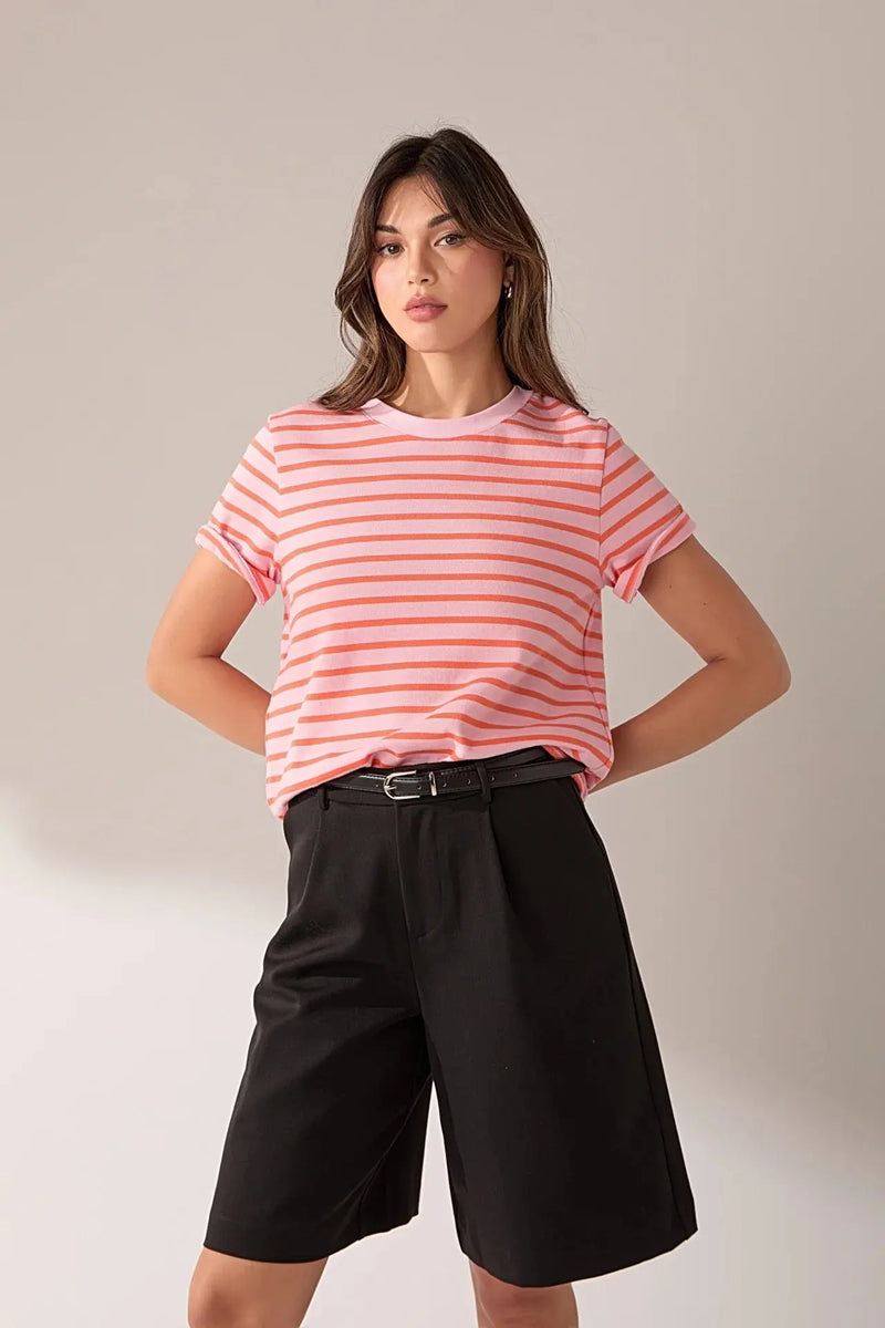 Pink Striped T-Shirt English Factory