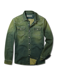 Denim Roper Snap Shirt/Shacket - Avocado