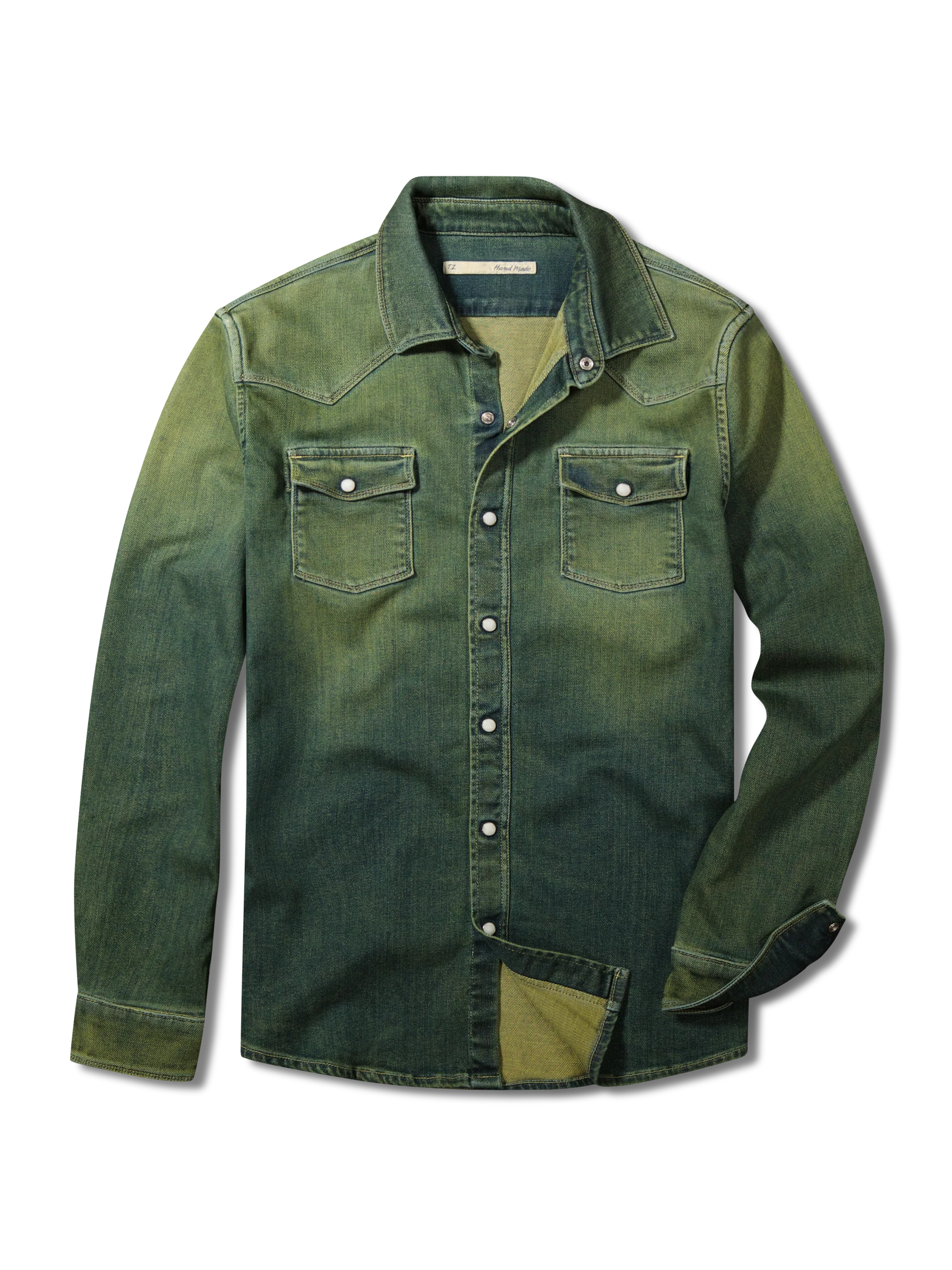 Denim Roper Snap Shirt/Shacket - Avocado