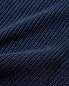 Shaker Stitch Cotton Crewneck Sweater - Navy Grayers
