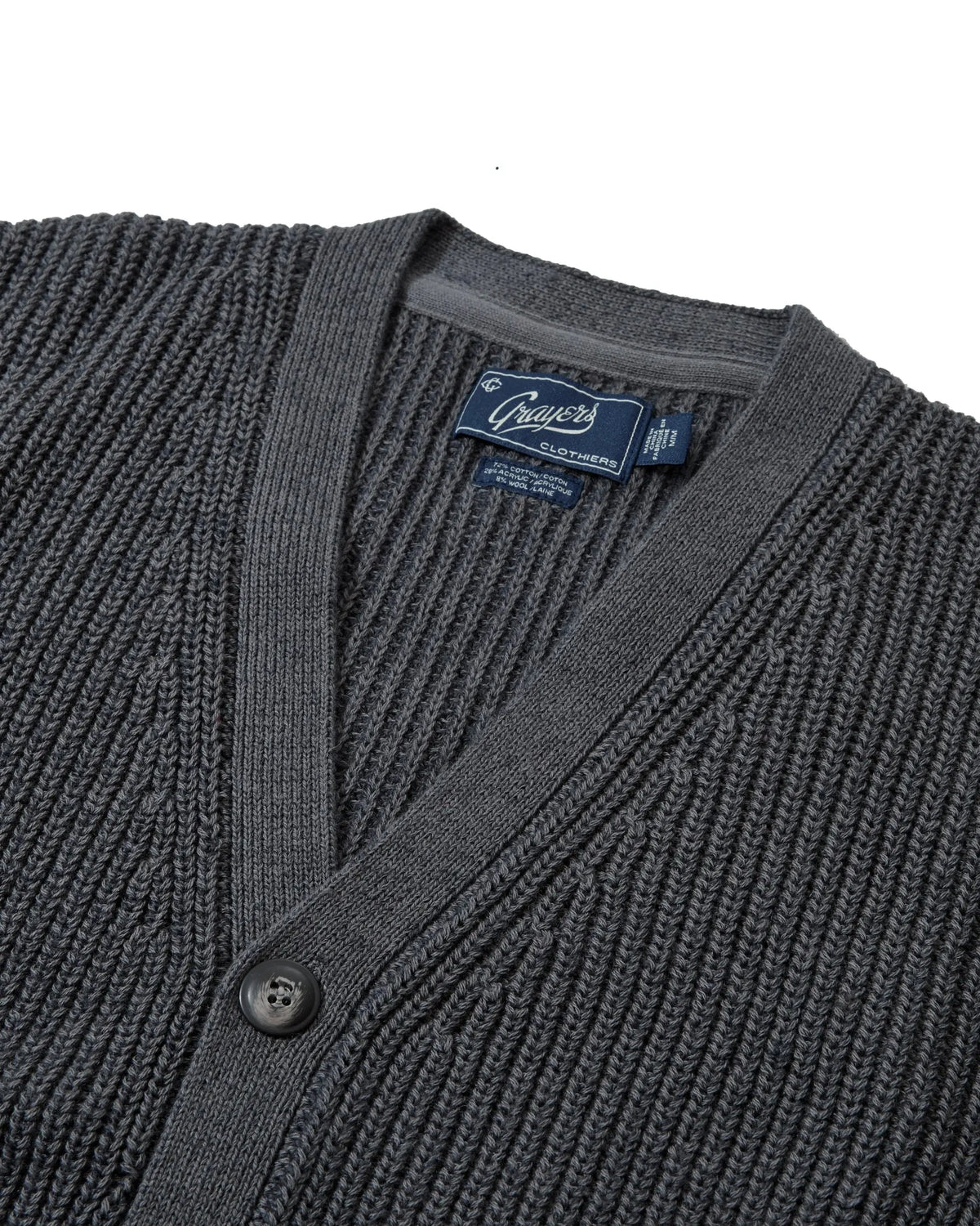 Portsmouth Rib Cardigan - Gunmetal Grayers
