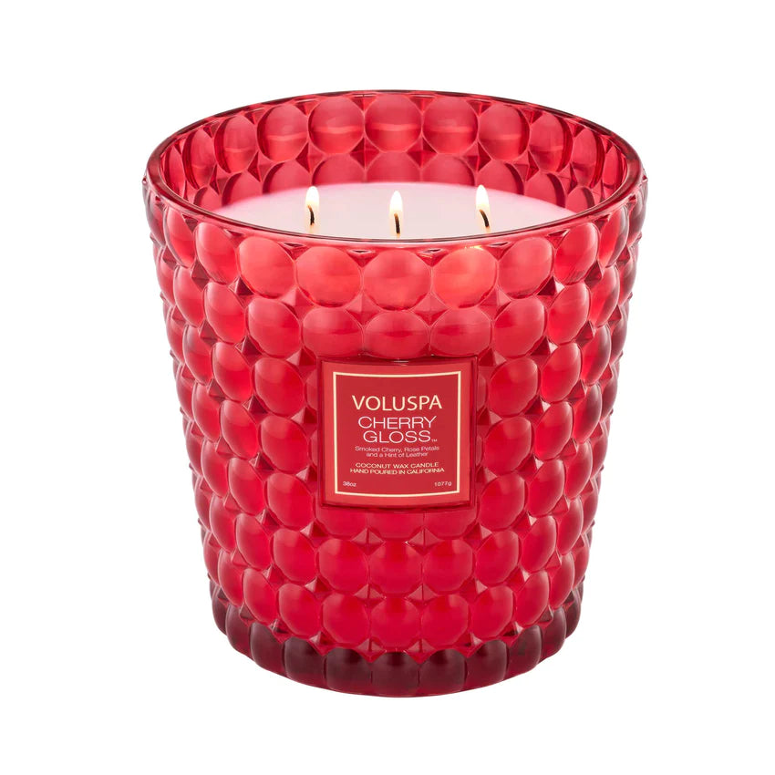 CHERRY GLOSS 3 WICK HEARTH CANDLE