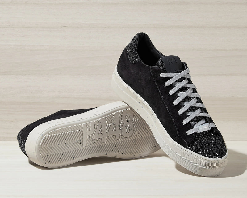 P448 Thea Recycled Black/Gun Sneaker