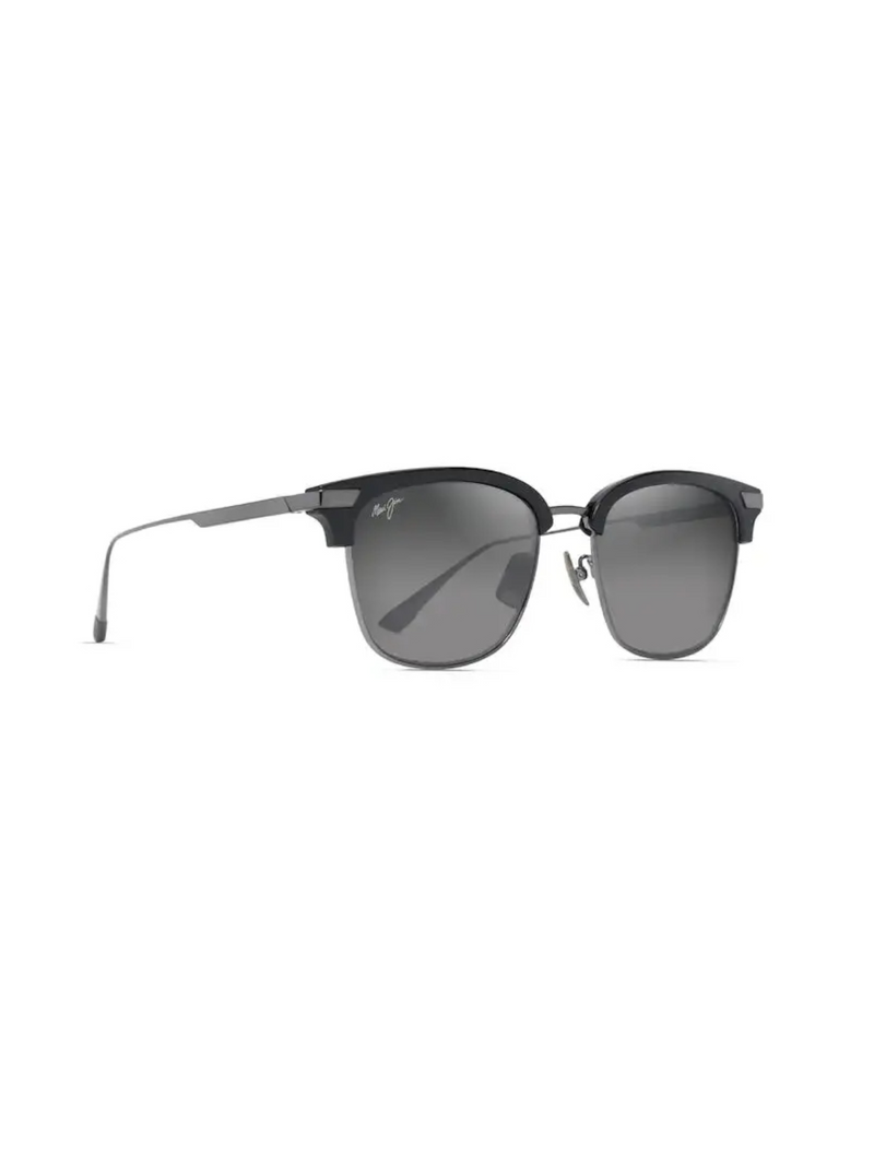 Kalaunu Asian Fit - Shiny Black with Dark Silver Maui Jim