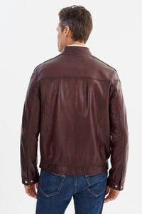 Shelby Double Stripe Moto Jacket – Oxblood Regency