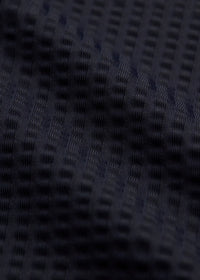 Ferris Seersucker Stretch Long Sleeve Shirt- Navy