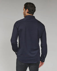 Classic navy long sleeve seersucker shirt by 7Diamonds