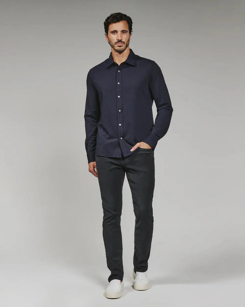 Ferris Long Sleeve Shirt - Navy 7 Diamonds