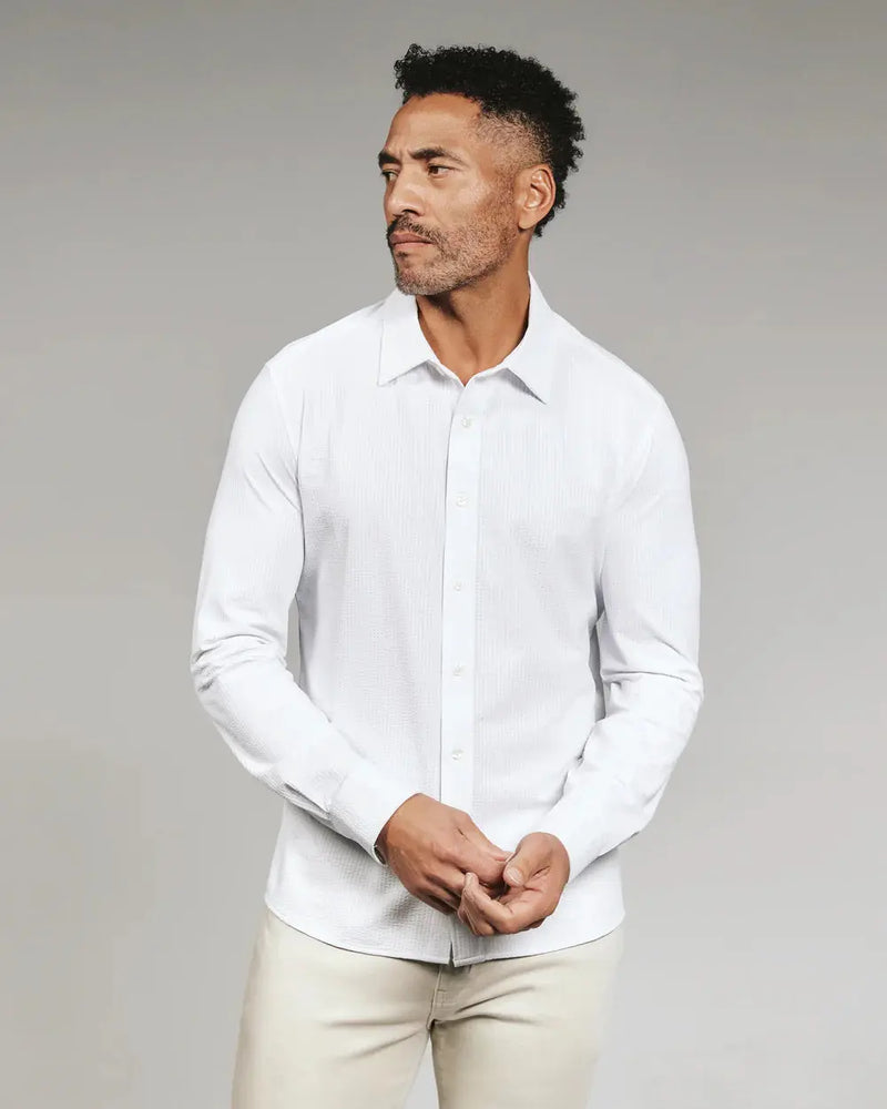 Ferris Long Sleeve Shirt - White 7 Diamonds