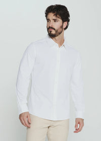 Ferris Seersucker Stretch Long Sleeve Shirt- White