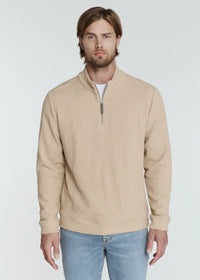 Monterey Textured Quarter Zip Pullover - Tan
