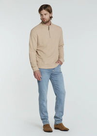 Monterey Textured Quarter Zip Pullover - Tan