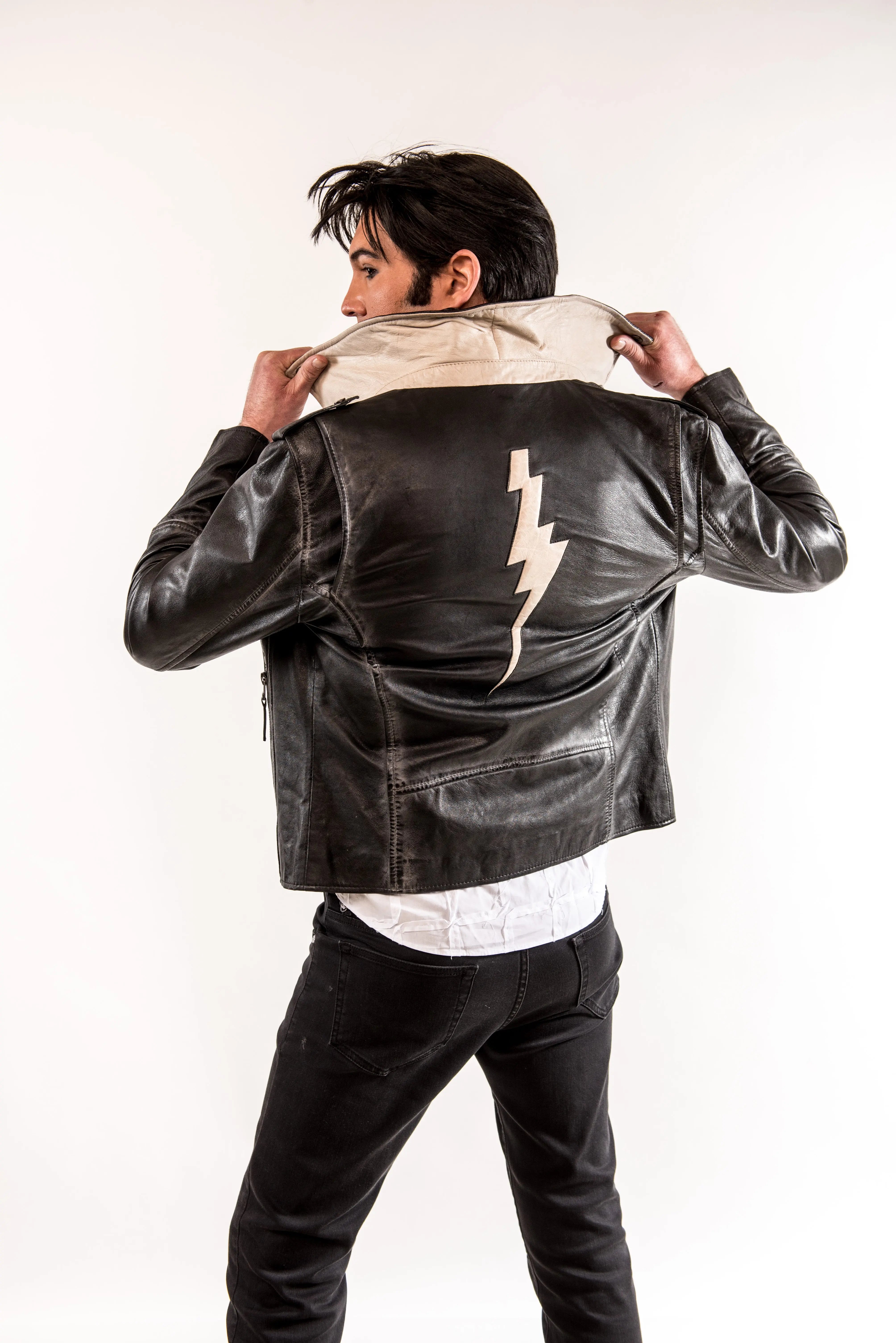 Elvis Style TCB Leather Jacket – Classic Rock 'n' Roll
