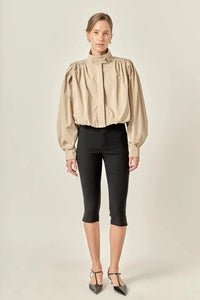 Shirred Trench Short Coat English Factory