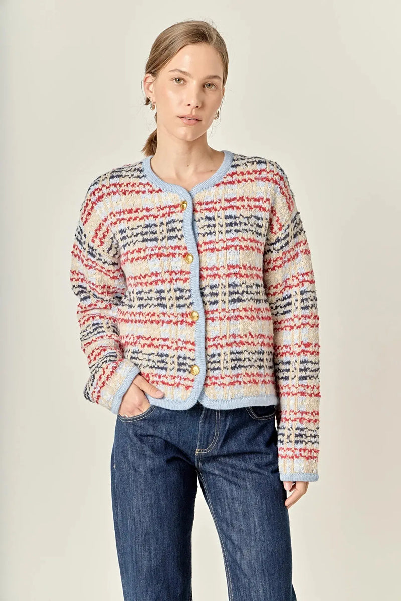 Textured Stripe Jacket English Factory