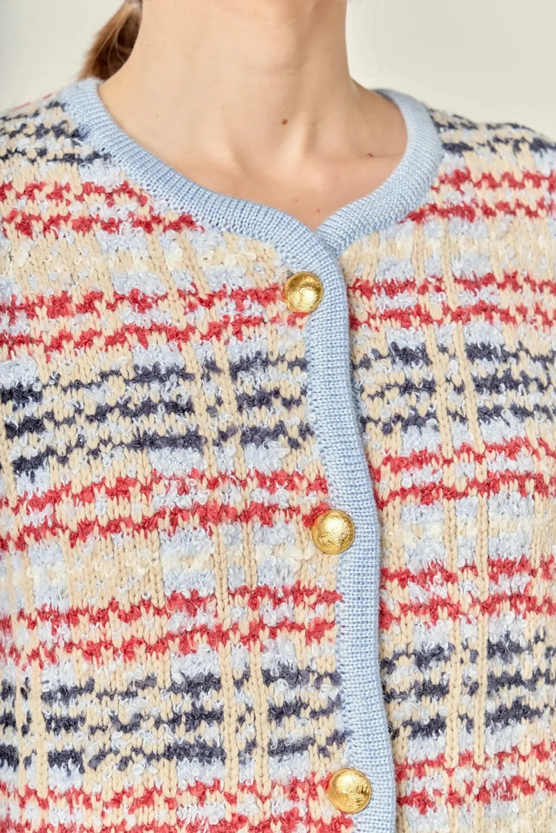 Textured Stripe Jacket English Factory