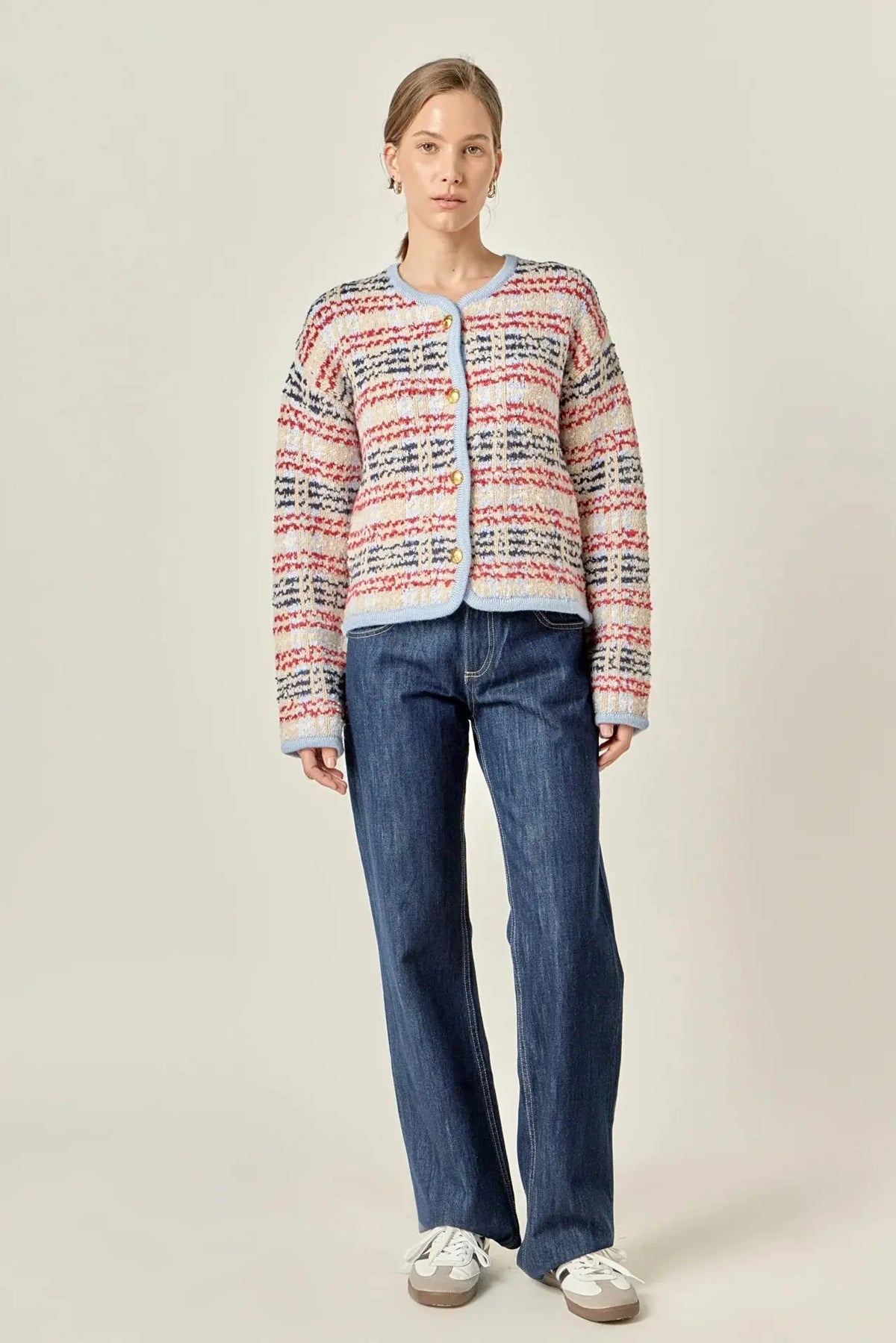 Textured Stripe Jacket English Factory