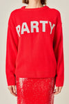 Party Glitter Lettering Sweater English Factory
