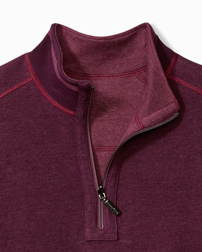 Flip Coast Reversible Half-Zip Sweatshirt - Rum Berry Heather