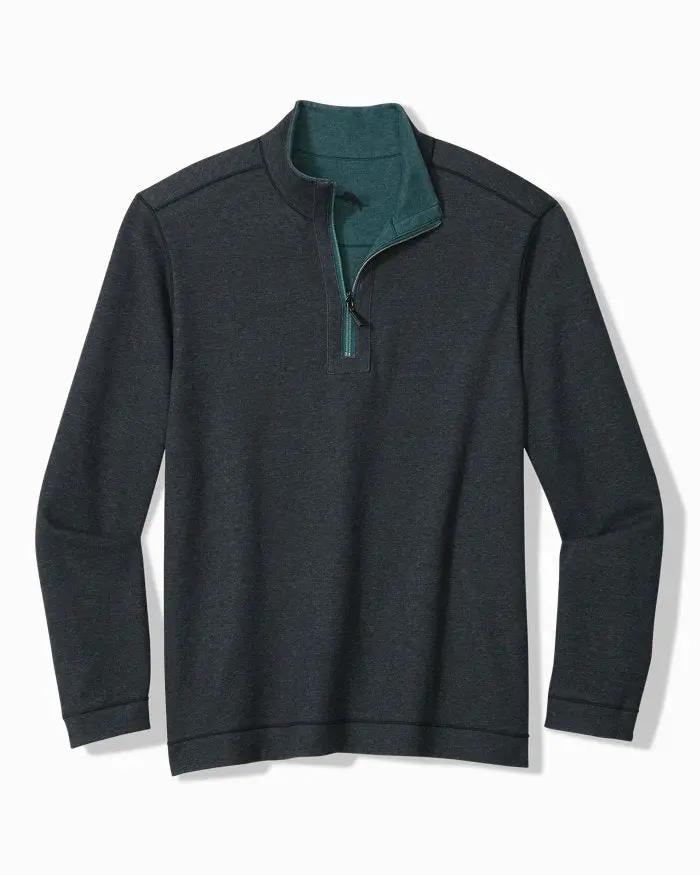 Flipview Reversible Half-Zip Sweatshirt - Emerald Coast Blue Heather Tommy Bahama