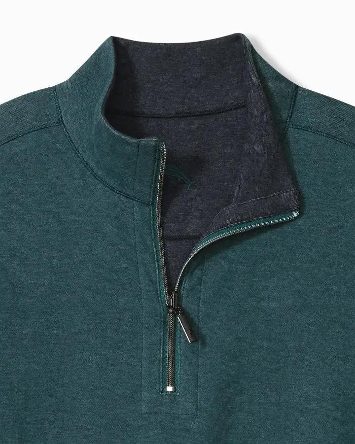 Flipview Reversible Half-Zip Sweatshirt - Emerald Coast Blue Heather Tommy Bahama