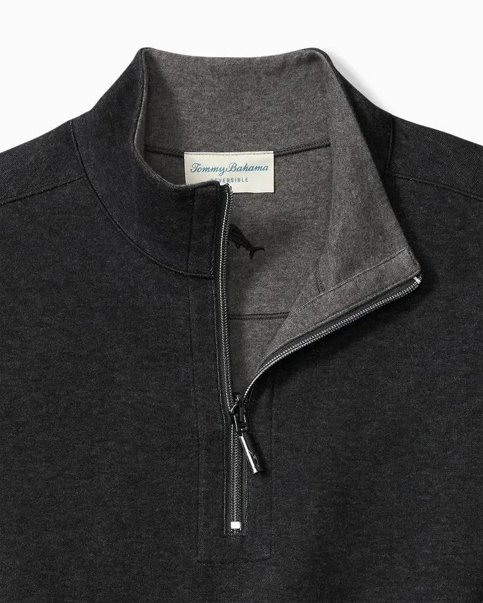 Flipview Reversible Half-Zip Sweatshirt - Black Heather Tommy Bahama