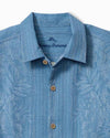 Maui Border Silk Camp Shirt - Buccaneer Blue