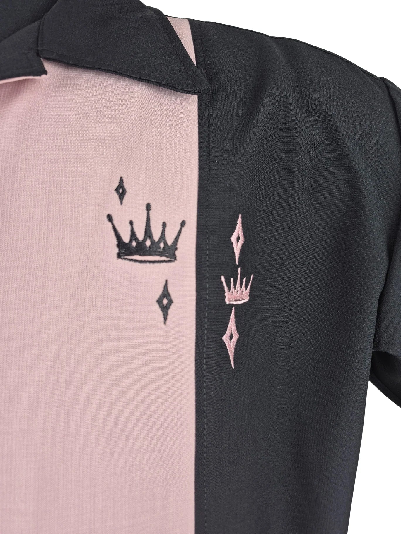 Contrast Crown Retro Shirt - Black/Pink