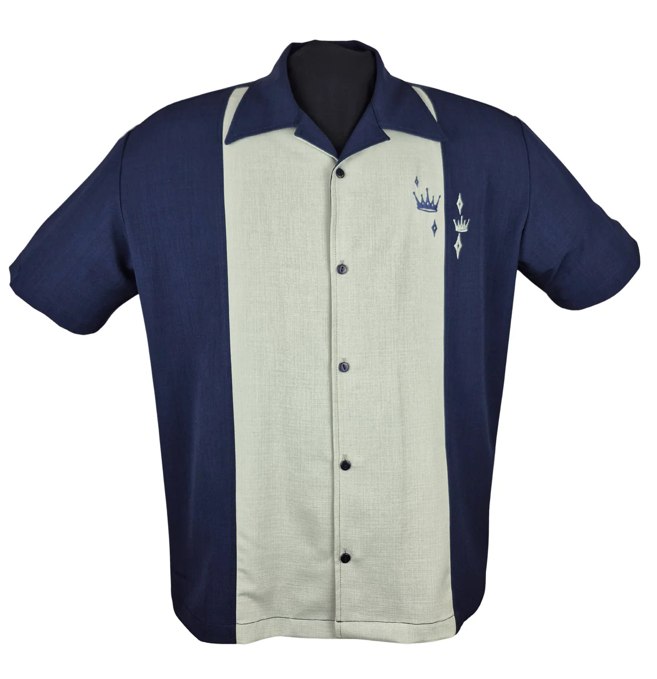 Contrast Crown Retro Shirt - Navy/Sage