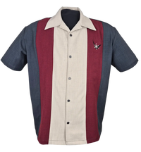 Atomic Mad Men Bowling Shirt Charcoal/Burgundy Clothier to The King