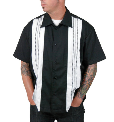 The Ricardo Bowling Shirt - Black & Cream