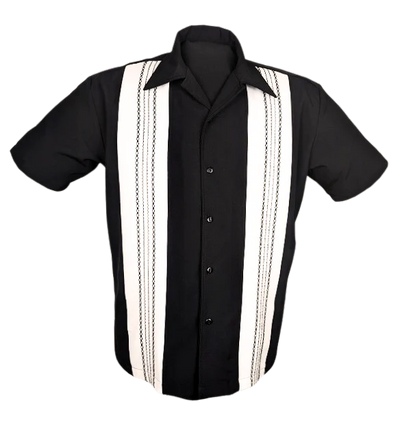 The Ricardo Bowling Shirt - Black & Cream