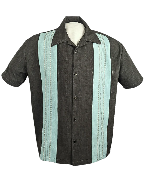 The Ricardo Bowling Shirt - Coffee/Mint