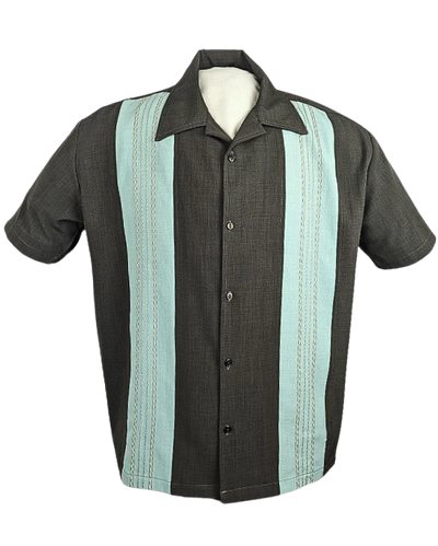 The Ricardo Bowling Shirt - Coffee/Mint