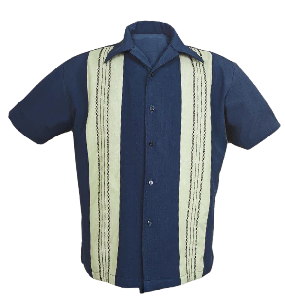 The Ricardo Bowling Shirt - Denim & Sage