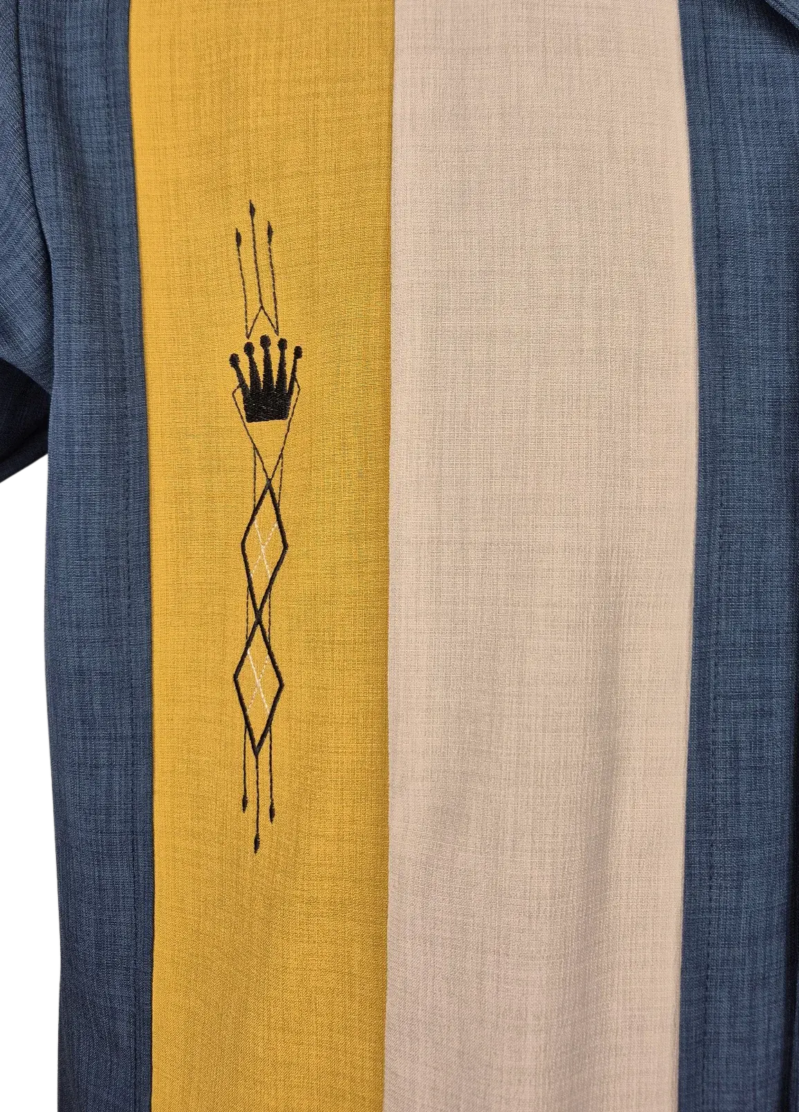 The Kingston Retro Shirt - Denim/ Mustard /Stone Clothier to The King