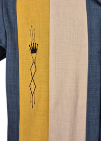 The Kingston Retro Shirt - Denim/ Mustard /Stone Clothier to The King