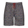 Skull Flower Print Swim Trunks