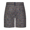 Skull Flower Print Swim Trunks