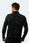 Black Paisley Mockneck Sweater